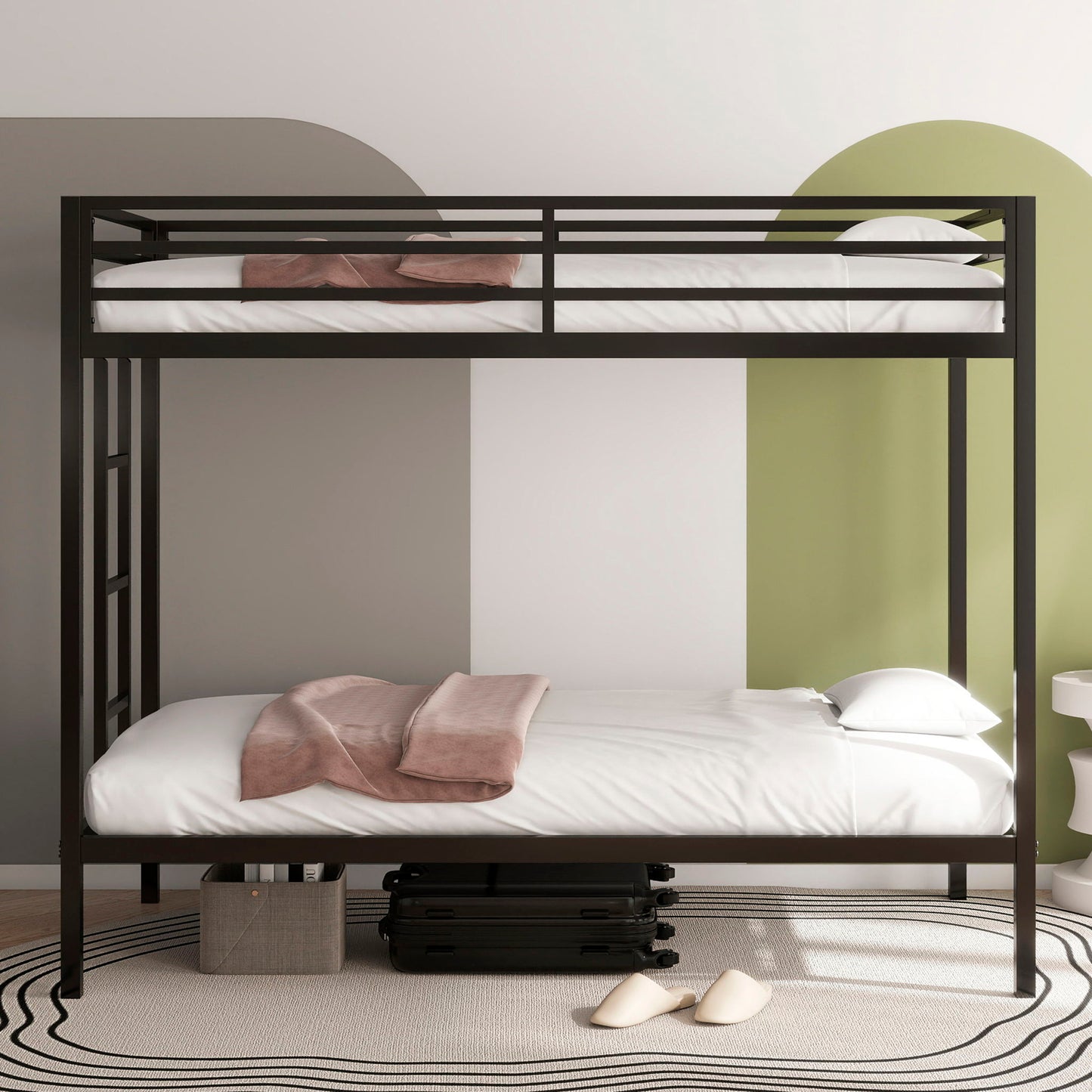 Adam - Twin Over Twin Bunk Bed - Black