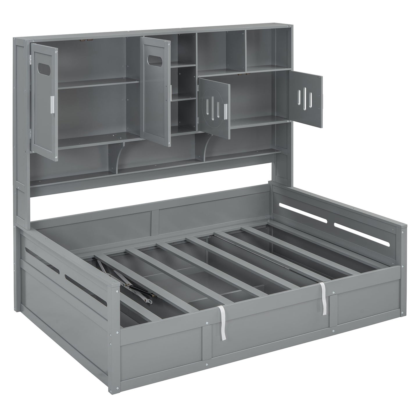 Daybed With All-In-One Cabinet And Shelf