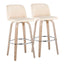 Toriano - Contemporary Fixed Height Barstool With Swivel & Round Footrest (Set of 2)