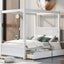 Canopy Platform Bed With Drawers, Support Slats, No Box Spring Needed