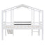 Loft House Bed With Ladder And Slide, With board And Light Strip On The Roof