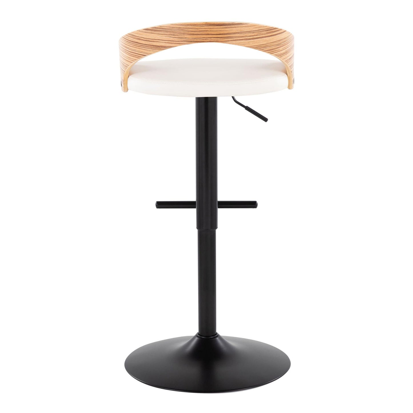 Grotto - Contemporary Adjustable Barstool With Swivel & Straight T Footrest (Set of 2)