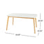 Dining Table With Splayed Rubberwood Legs & Faux Wood Tabletop, - White Oak