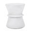 Outdoor Lightweight Concrete End Table With Hourglass Structure - Antique White
