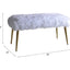 Bagley II - Faux Fur Bench - White / Gold