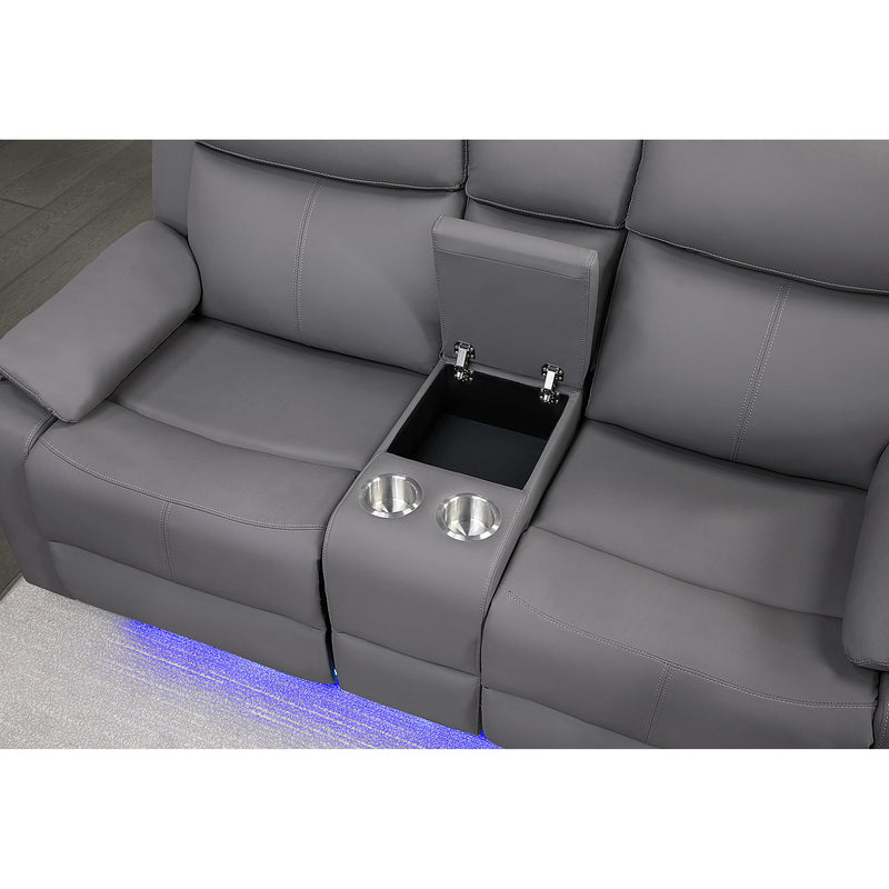 Blanche - Sectional Sofa With LED Lighting And Integrated Speaker - Gray