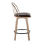 Riley - Farmhouse Fixed Height Counter Stool Round Footrest With Removable Cushion (Set of 2) - White Washed / Antique Copper / Brown