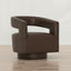Swivel Accent Chair With Geometric Backrest