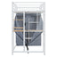Loft Bed With Desk, Shelves, Power Outlet, LED Light And Wardrobe