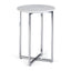 Marsden - Side Table With Polished Base - White / Silver