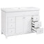 Bathroom Vanity & Sink, 6 Soft Close Drawers & Double Doors - White
