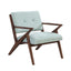 Modern Accent Chair With Plush Cushions, Angled Arm Design - Green