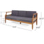 Bianca - Outdoor 3 Seater Sofa Chat Set With Ottoman - Teak