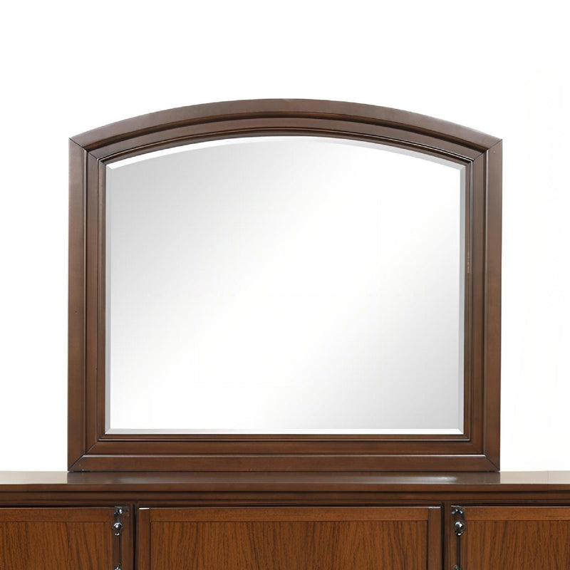 Meade - Arch Mirror With Low Distortion Glass - Dark Cherry