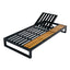 Chaise Lounge Set, 5 Position Adjustable, Flat Side Surface Storage