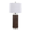 Cylinder - Fluted Contemporary Table Lamp (Set of 2) - Brown / Clear / White
