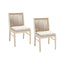 Cordoba - Dining Chair (Set of 2) With Acacia Wood Frame And Water Repellent Fabric - Beige / Yellow