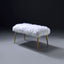 Bagley II - Faux Fur Bench - White / Gold