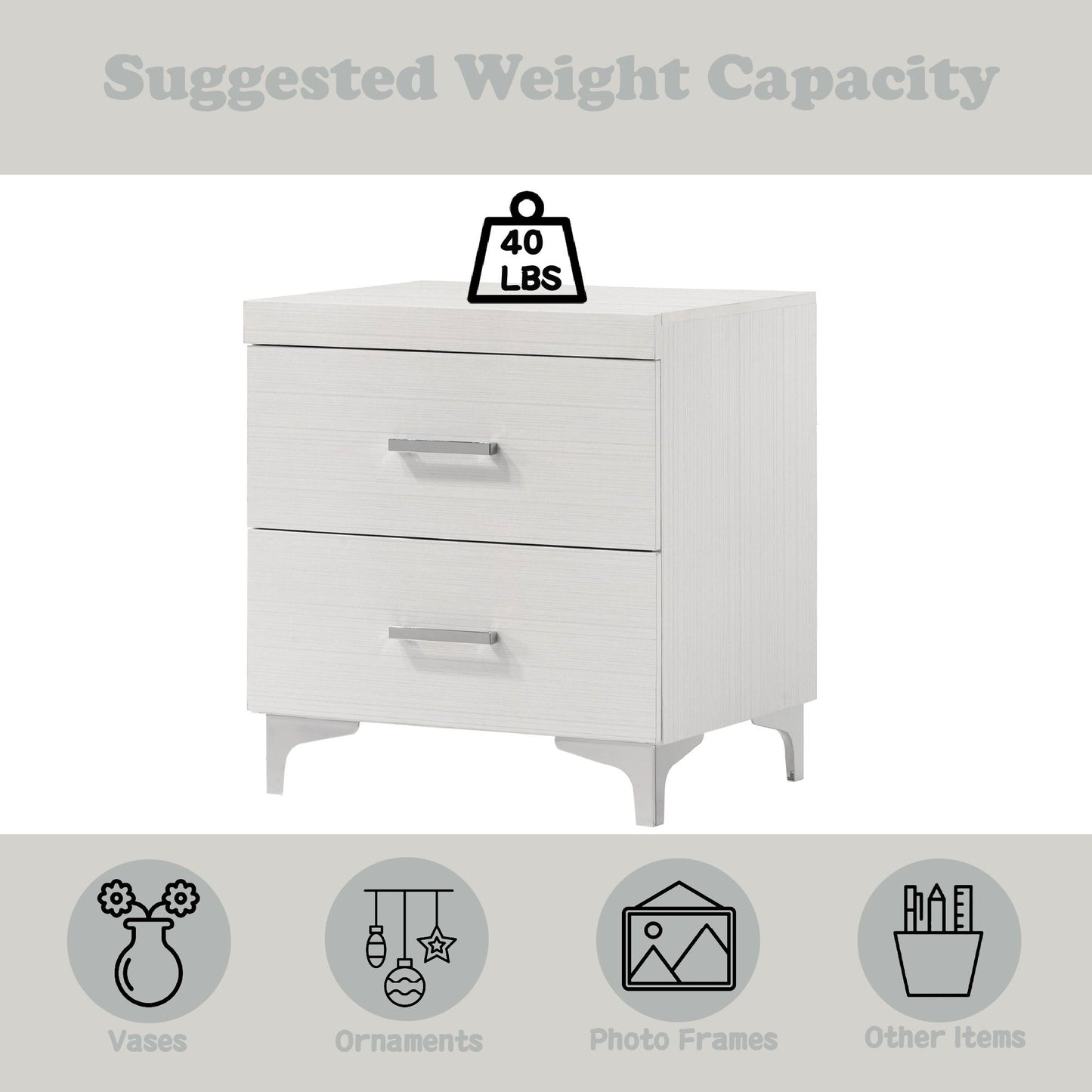 Casilda - Nightstand With Dovetail Drawers - White