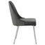 Padded Side Chair Of 2) With Upholstered Seat And Polished - Gray