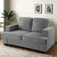 Modern Loveseat, Comfortable 2 Seater Couch With Deep Seating, Loose Back Cushions, Wide Arms