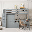 Loft Bed With Stairs, Bookshelf, Drawers, Desk & Wardrobe, Space Saving Multifunctional Furniture