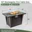 Fire Pit Table, Glass Wind Guard And Rain Cover, Lid - Brown