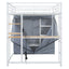 Loft Bed With Desk, Shelves, Power Outlet, LED Light And Wardrobe