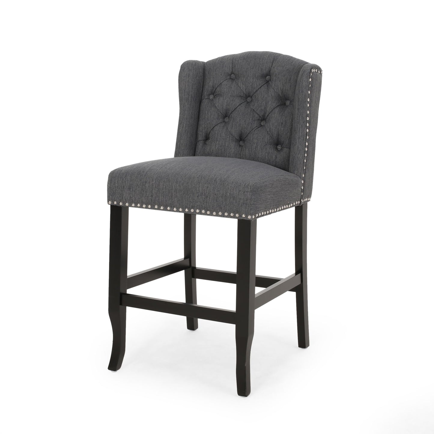 Vienna - Fabric Tufted Counter Stool With Nailhead Accents (Set of 2)