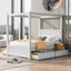Canopy Platform Bed With Drawers, Support Slats, No Box Spring Needed