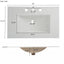 Modern Bathroom Vanity With Ceramic Sink, Tempered Blurred Glass Doors