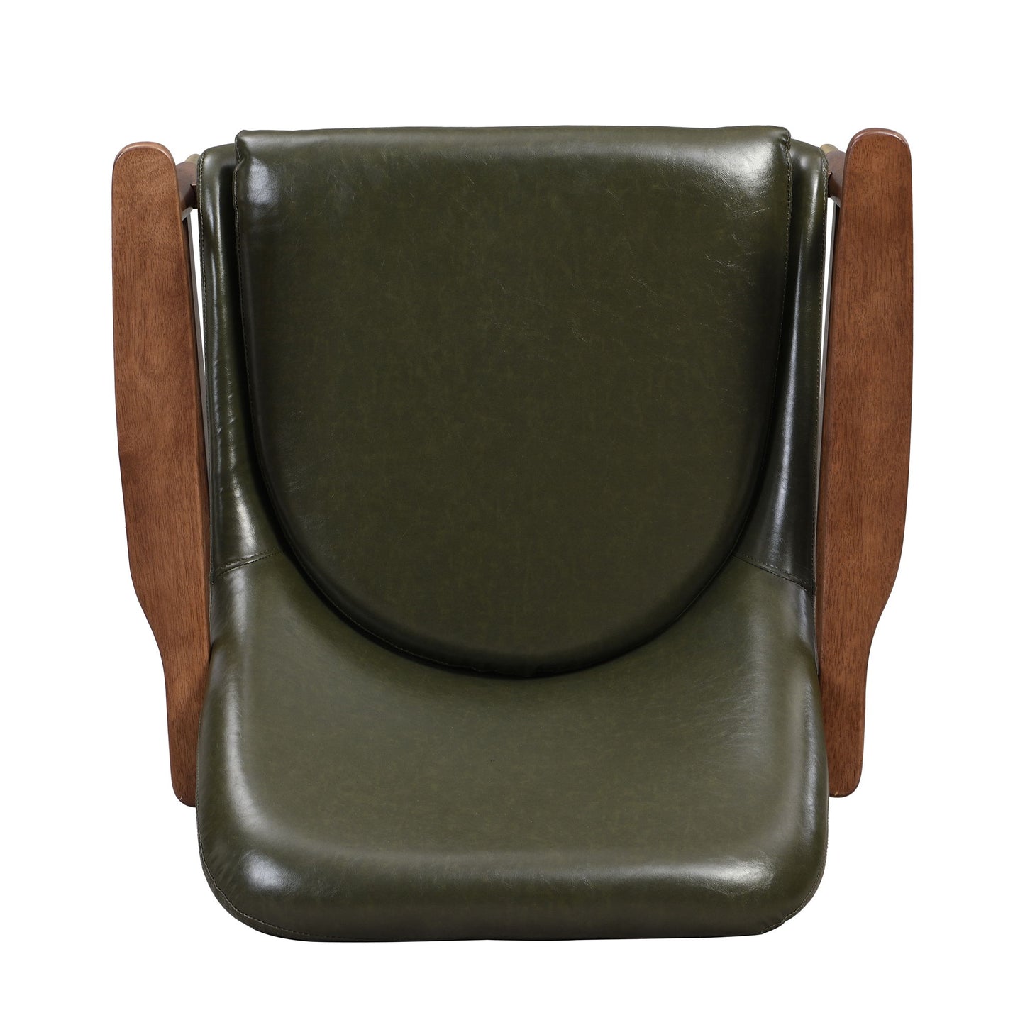 Mid - Century Accent Chair With Cushioned Seat, Brass Tipped Legs