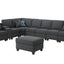 Hannah - Sectional Sofa With Ottoman - Dark Gray