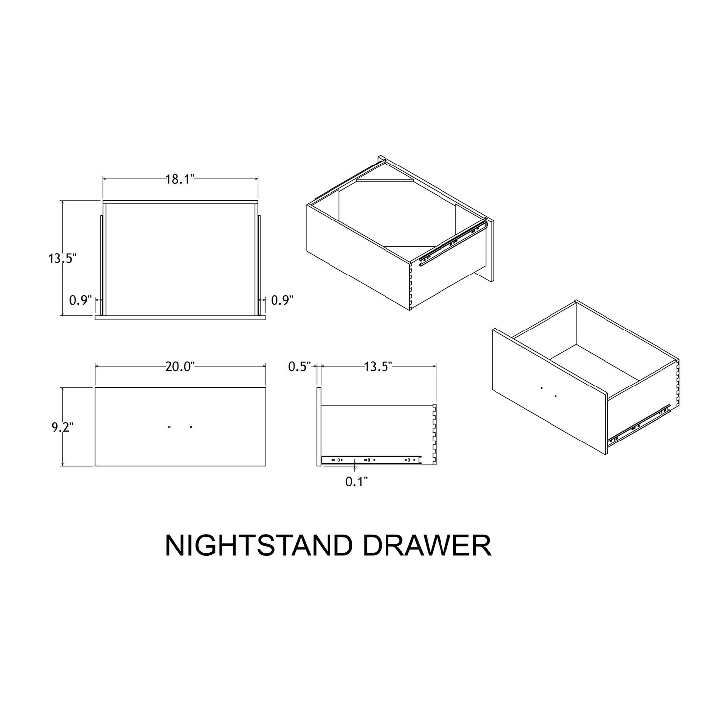 Augusta - Nightstand With Top, 2 Drawers, Block Feet - Beige Brown