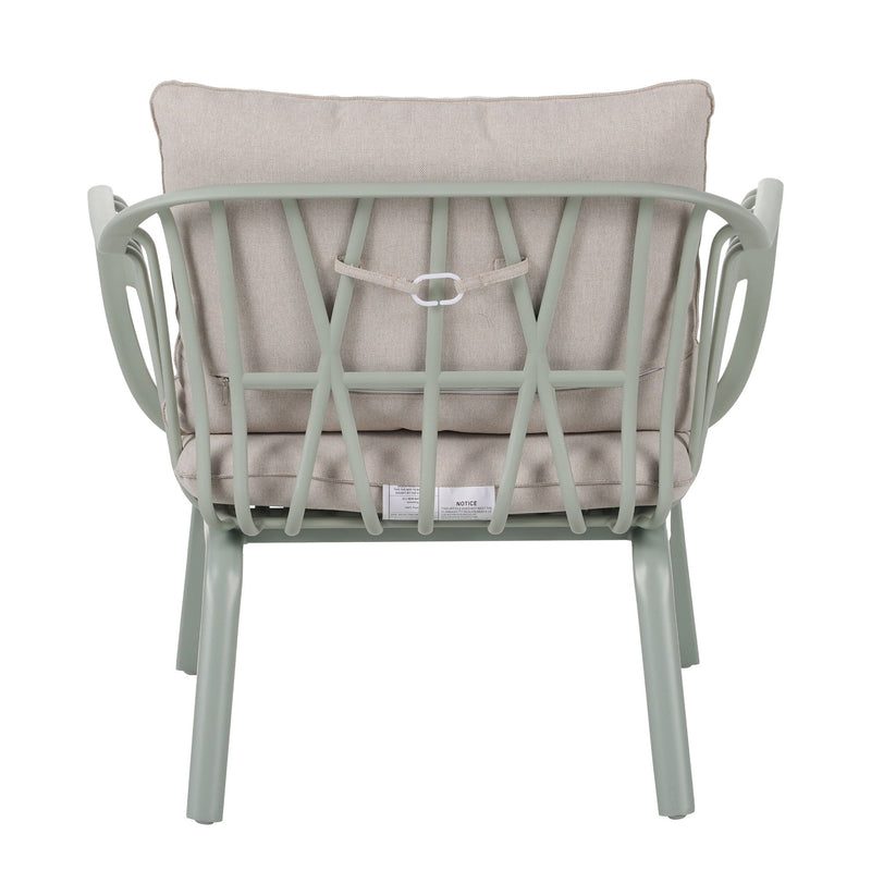 Huron - Outdoor Patio Club Chair (Set of 2) - Beige / Light Green