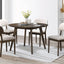 Rex - 48" Round Dining Table & 4 Open Back Chairs - Dark Brown