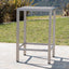 Outdoor 43" Aluminum Bar Table With Rattan Table Top - Gray / Silver