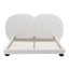 Queen Size Upholstered Platform Bed Frame With Split Headboard - White