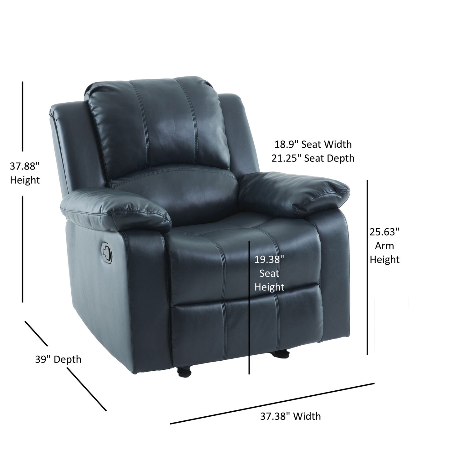 Charlotte - Gel Glider Recliner - Blue