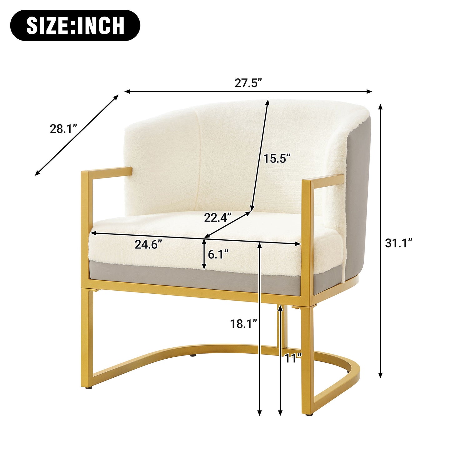 Upholstered Reading Accent Armchair For Living Room