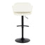 Margarite - Contemporary Adjustable Barstool With Swivel With Rounded T Footrest (Set of 2)