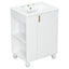 Classic Retro Bathroom Vanity With Sink, Door Shelf, Side Open Storage Frame