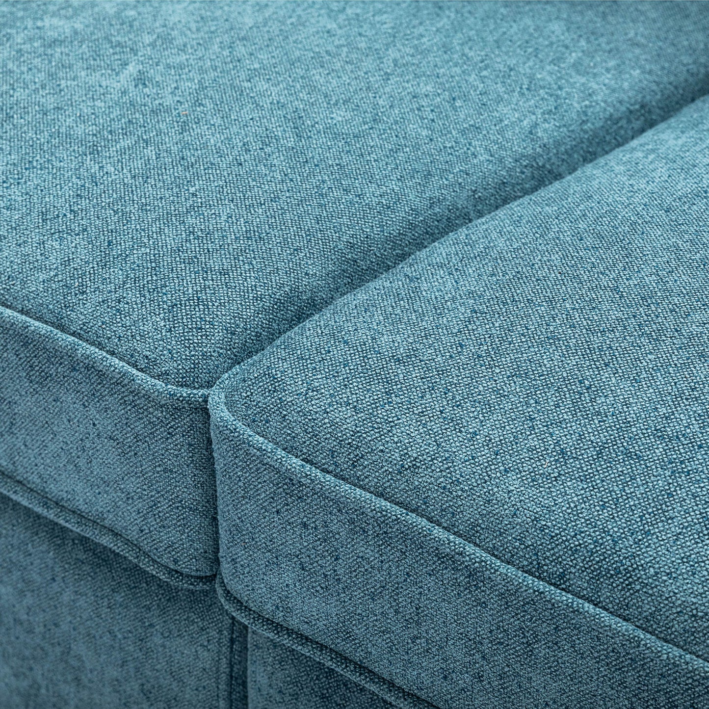 Modern Fabric Sofa With Cushions, Sleek Arm Design