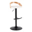 Grotto - Contemporary Adjustable Barstool With Swivel With Rounded T Footrest Elegant Design (Set of 2)