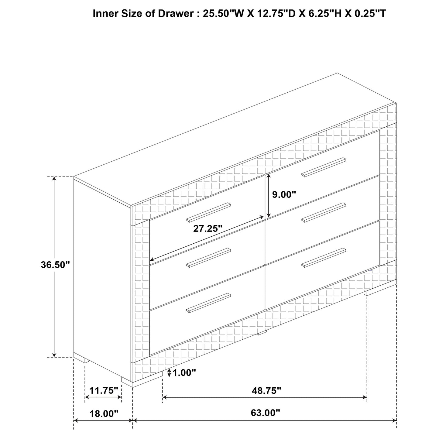 Pierce - 6 Drawer Dresser Cabinet