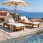 Chaise Lounge With Multi Fold Cushion, 3 Position Adjustable Backrest For Patio - Beige / Teak
