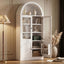 Tall Arched Top Storage Cabinet With 5 Tier Shelves, Soft Close Hinges