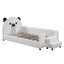 Upholstered Daybed With Bear Shaped Headboard, Hydraulic System And Breathable Fence