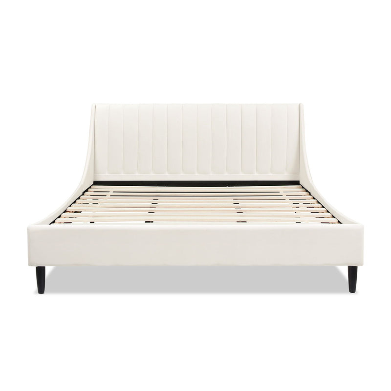 Aspen - Juego de cama de plataforma moderno con cabecero capitoné vertical