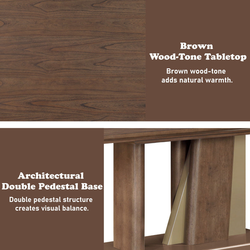 Ouida - Dining Table - Brown / Gold